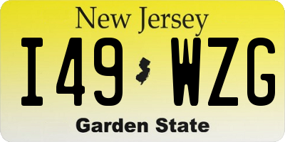 NJ license plate I49WZG