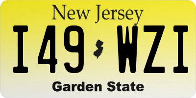 NJ license plate I49WZI