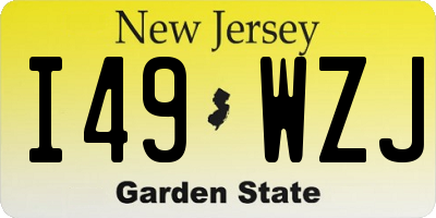 NJ license plate I49WZJ