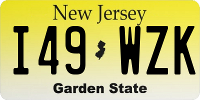 NJ license plate I49WZK