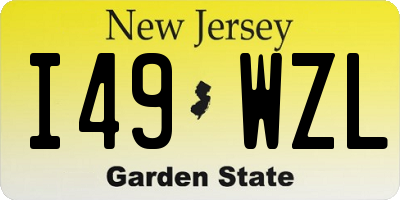 NJ license plate I49WZL