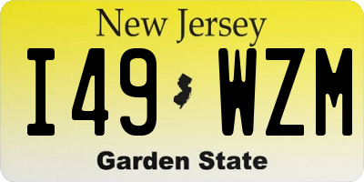 NJ license plate I49WZM