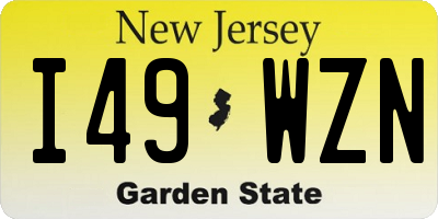 NJ license plate I49WZN