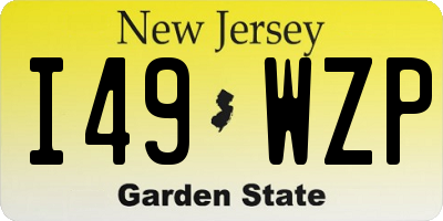 NJ license plate I49WZP