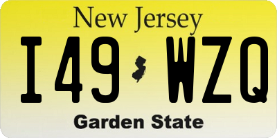 NJ license plate I49WZQ