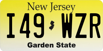 NJ license plate I49WZR