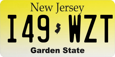 NJ license plate I49WZT