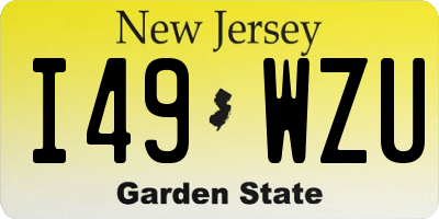 NJ license plate I49WZU