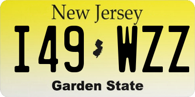 NJ license plate I49WZZ