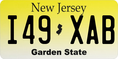 NJ license plate I49XAB