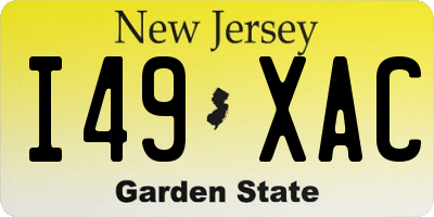 NJ license plate I49XAC