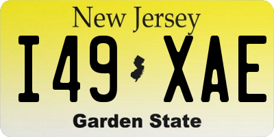 NJ license plate I49XAE