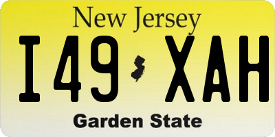 NJ license plate I49XAH