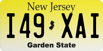 NJ license plate I49XAI