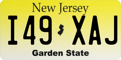NJ license plate I49XAJ