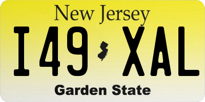 NJ license plate I49XAL