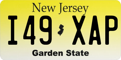 NJ license plate I49XAP
