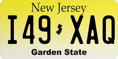 NJ license plate I49XAQ