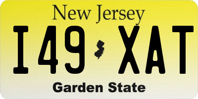 NJ license plate I49XAT
