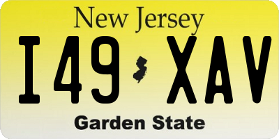 NJ license plate I49XAV