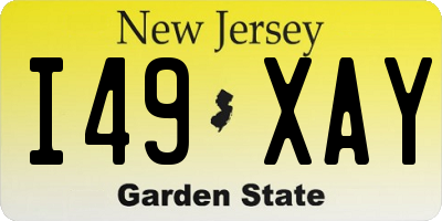 NJ license plate I49XAY