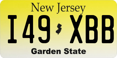 NJ license plate I49XBB