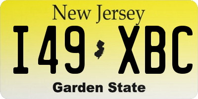 NJ license plate I49XBC
