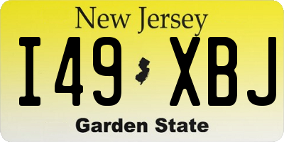 NJ license plate I49XBJ