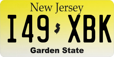 NJ license plate I49XBK