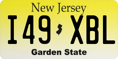 NJ license plate I49XBL