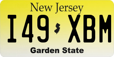 NJ license plate I49XBM