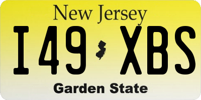 NJ license plate I49XBS