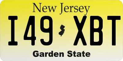NJ license plate I49XBT