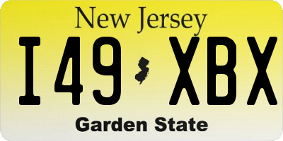 NJ license plate I49XBX