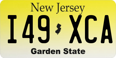 NJ license plate I49XCA