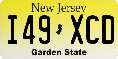 NJ license plate I49XCD