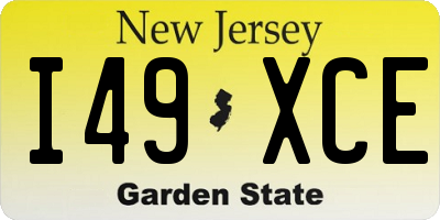 NJ license plate I49XCE