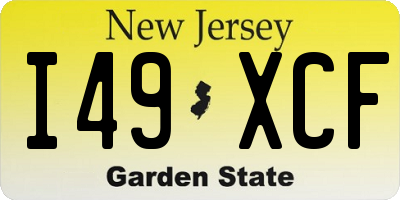 NJ license plate I49XCF