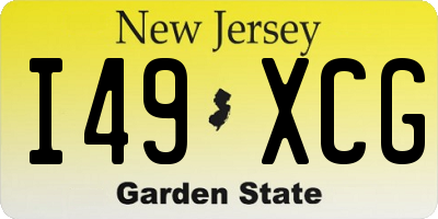NJ license plate I49XCG