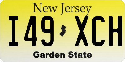 NJ license plate I49XCH