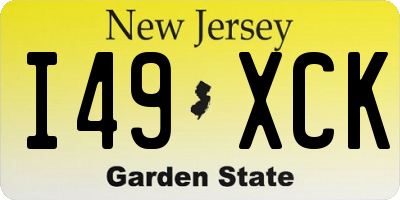 NJ license plate I49XCK