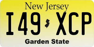 NJ license plate I49XCP