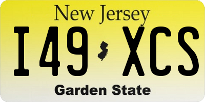 NJ license plate I49XCS