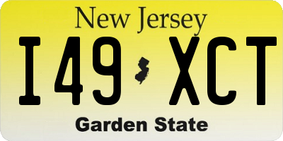 NJ license plate I49XCT