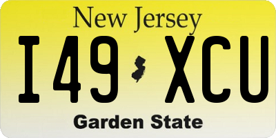 NJ license plate I49XCU