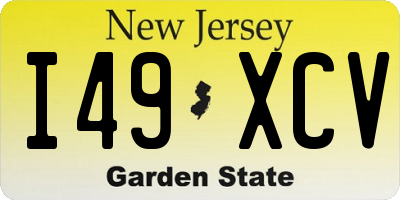 NJ license plate I49XCV