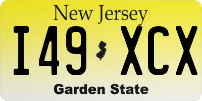 NJ license plate I49XCX