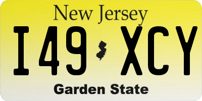 NJ license plate I49XCY