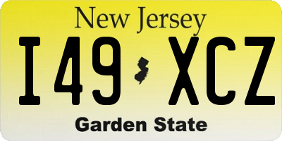 NJ license plate I49XCZ