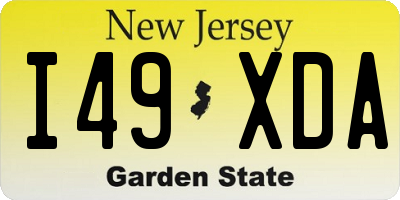 NJ license plate I49XDA